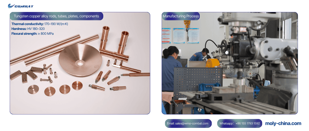 Tungsten copper alloy parts manufacturing process