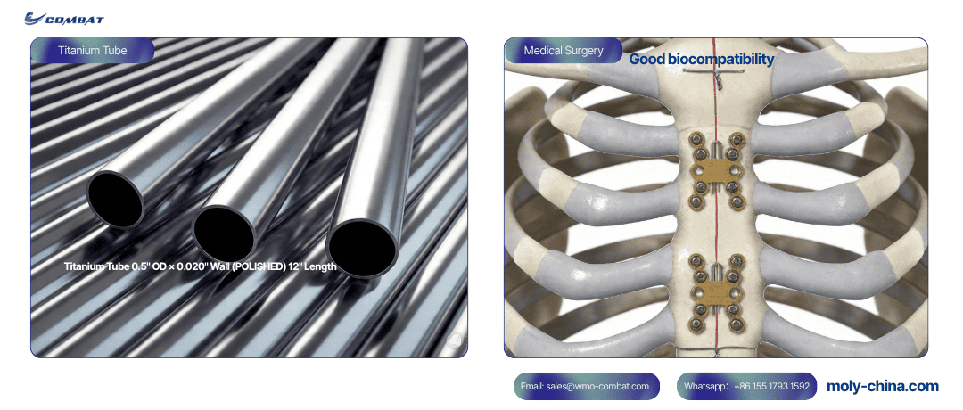 0.8m Titanium Tube used in Medical Technology